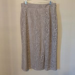 Chico's Cream Lacy Stretchy Skirt Size XL